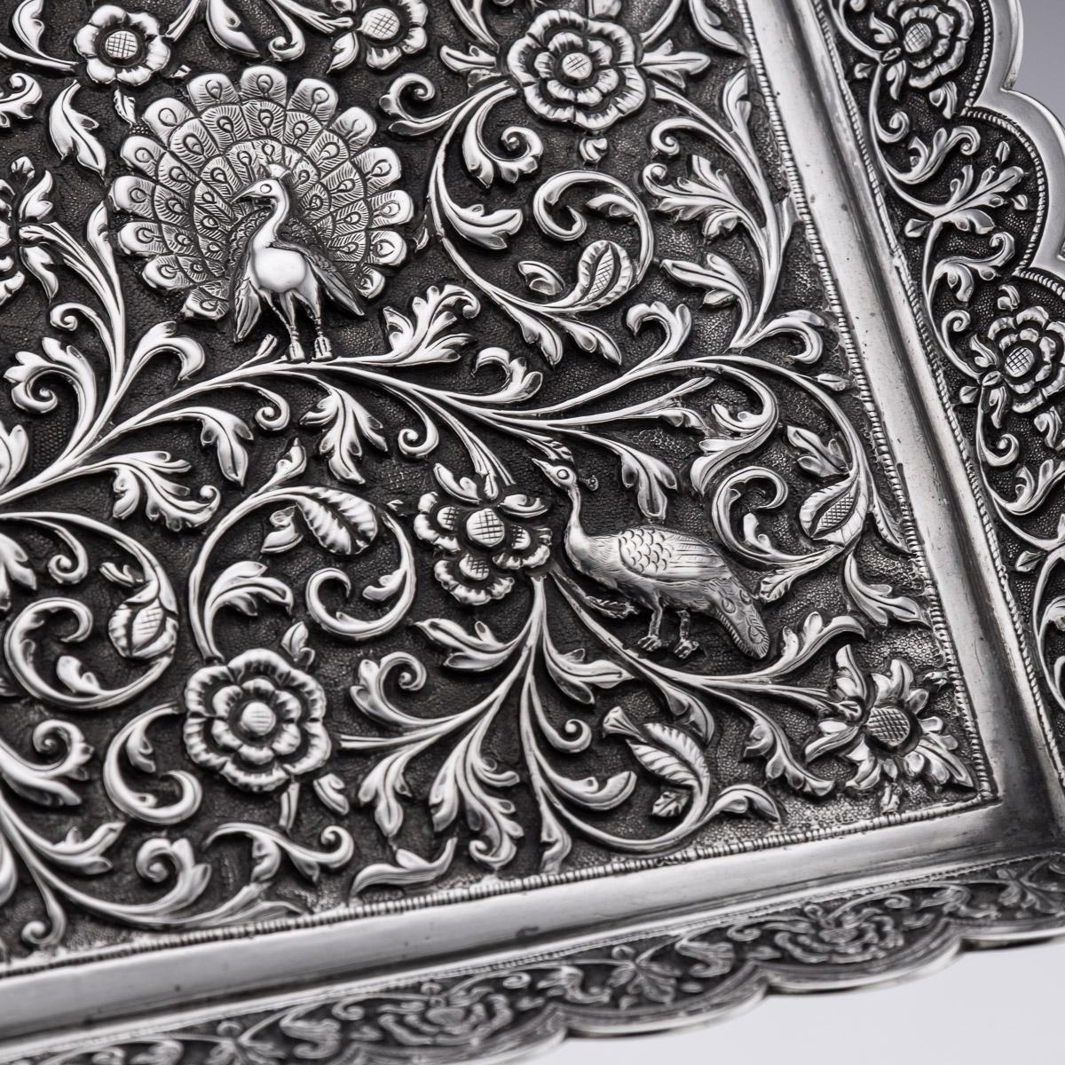 19th Century Indian Cutch Solid Silver Salver Tray, Oomersi Mawji, c.1880 9