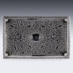 19th Century Indian Cutch Solid Silver Salver Tray, Oomersi Mawji, c.1880