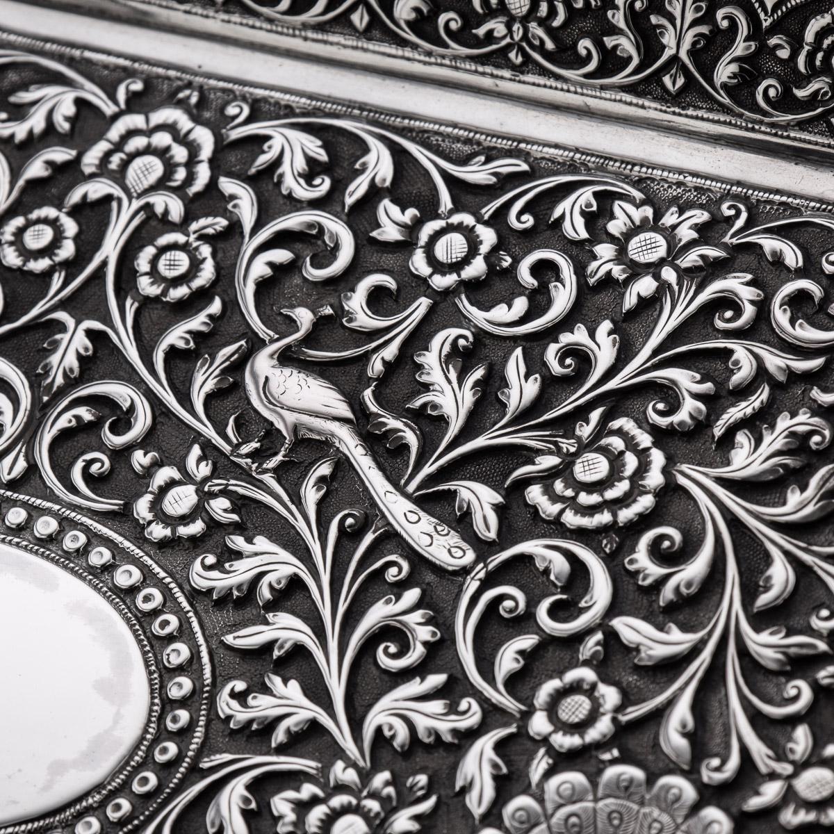 19th Century Indian Cutch Solid Silver Salver Tray, Oomersi Mawji, c.1880 6