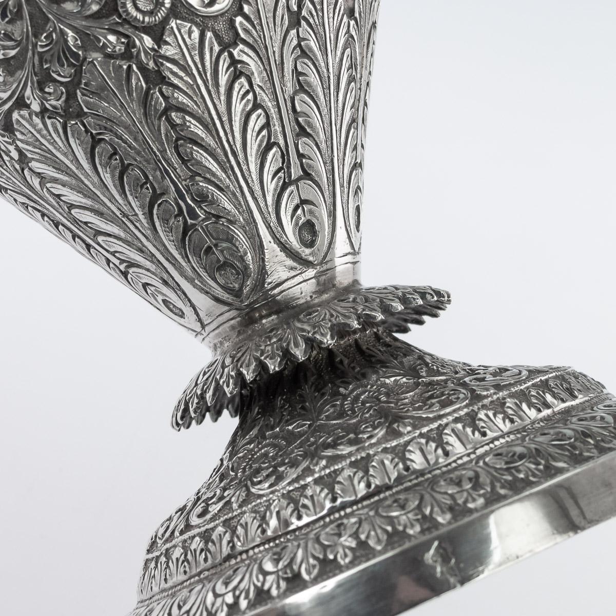 19th Century Indian Cutch Solid Silver Snake Ewer Wine Jug, circa 1880 8