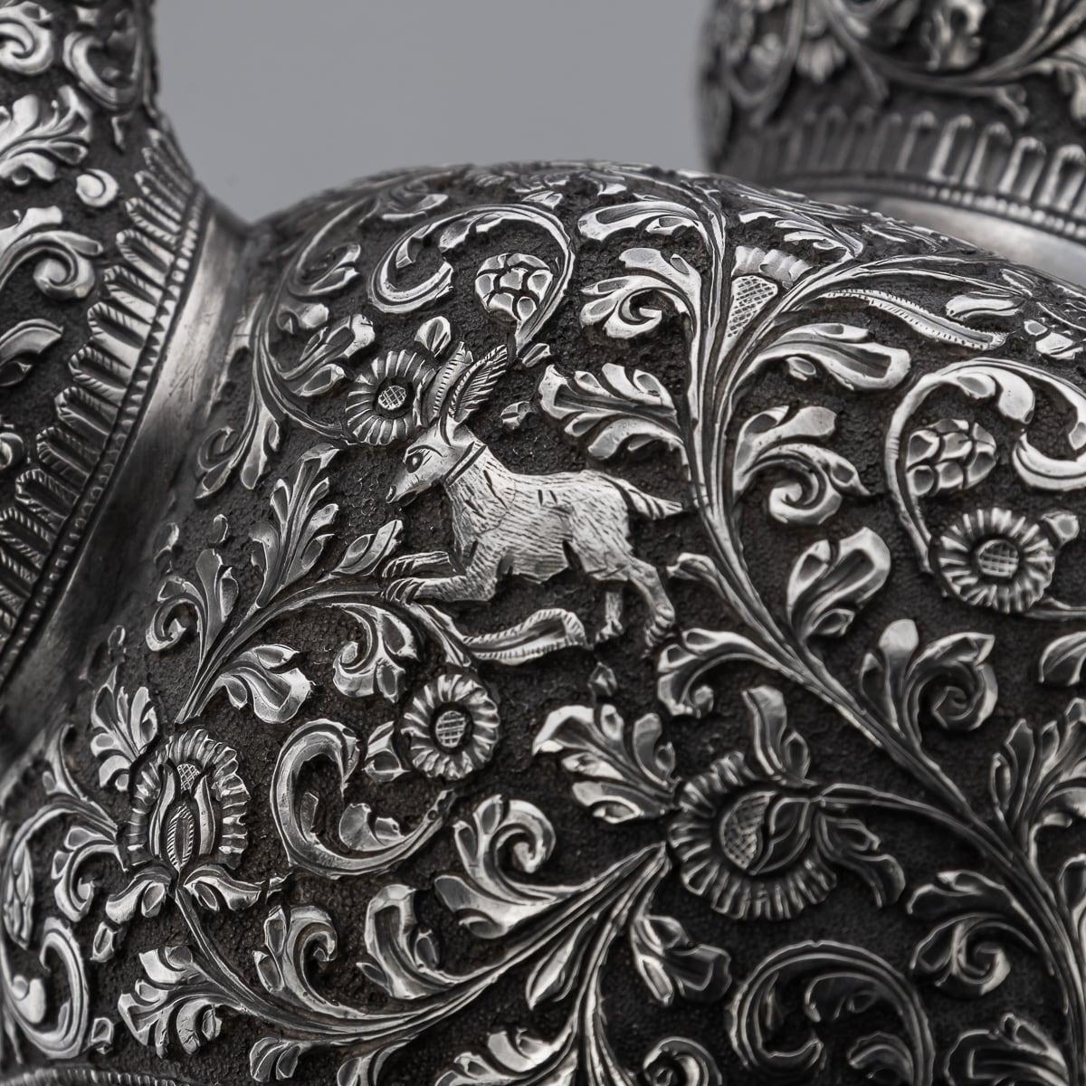 19th Century Indian Cutch Solid Silver Three Piece Tea Set, V Kishore c.1890 7