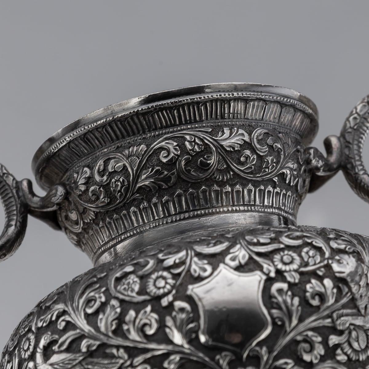 19th Century Indian Cutch Solid Silver Three Piece Tea Set, V Kishore c.1890 11