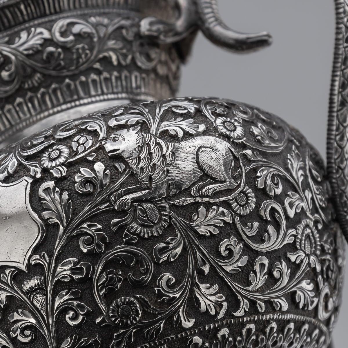 19th Century Indian Cutch Solid Silver Three Piece Tea Set, V Kishore c.1890 12
