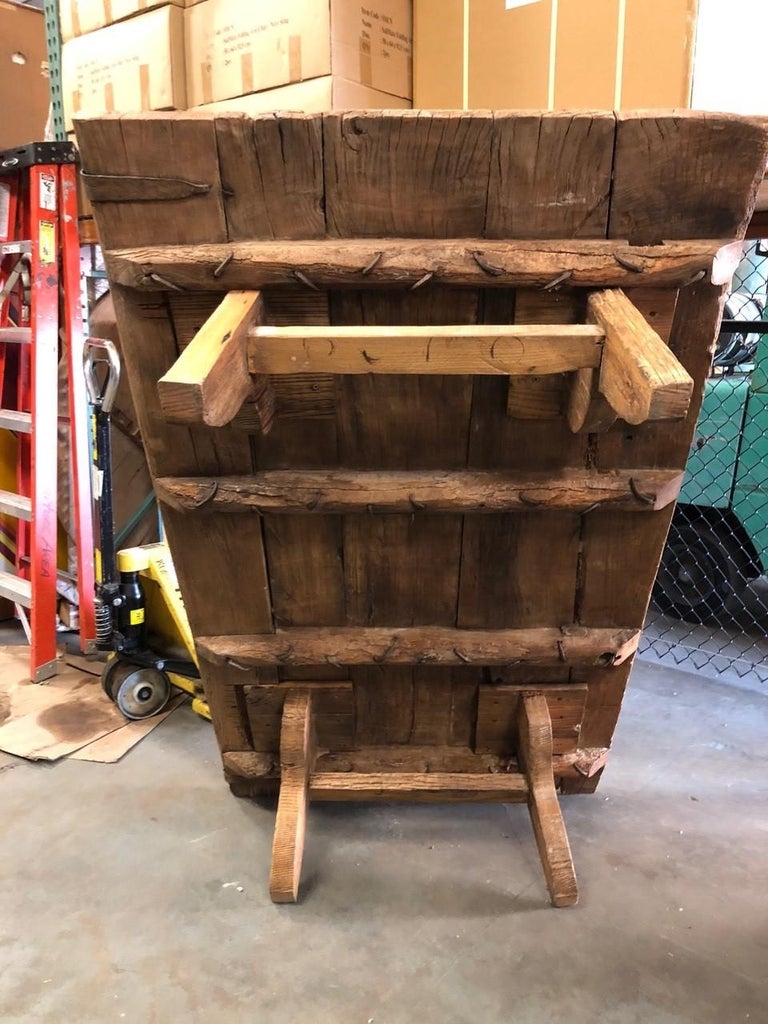 19th Century Indian Door with Iron Accents Made into a Coffee Table For