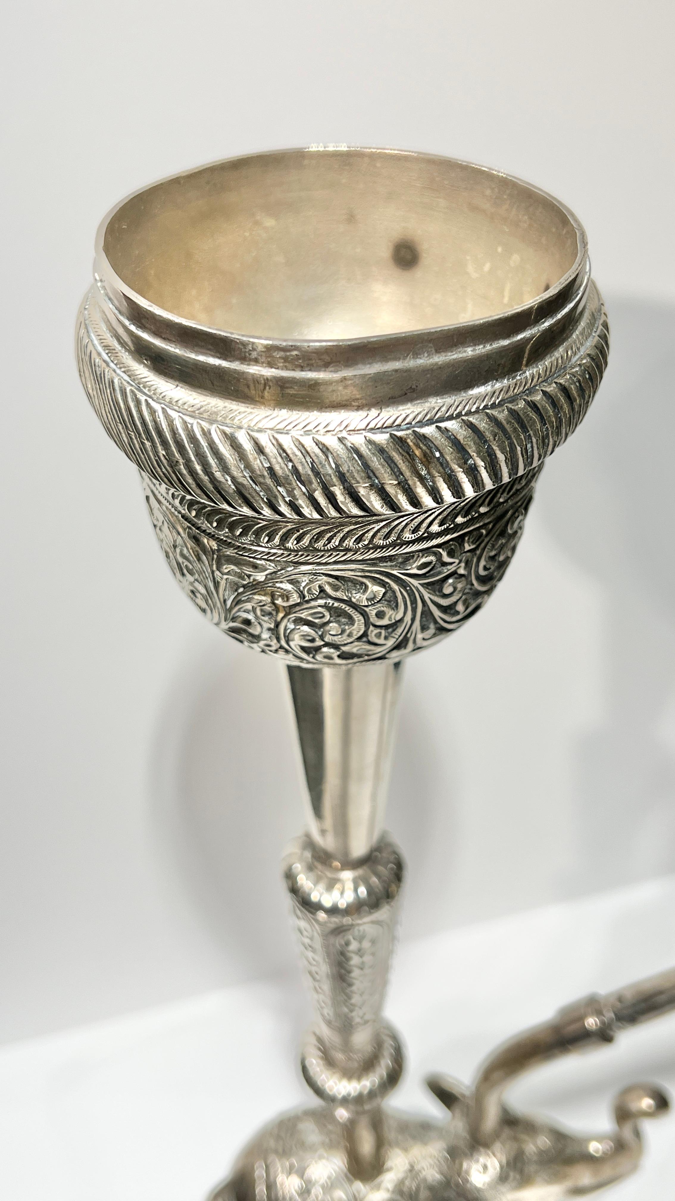 19th Century Indian Elephant Form Silver Huqqa / Hookah For Sale 4