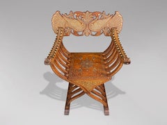19th Century Indian Folding Savonarola Armchair