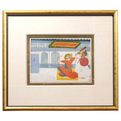 Antique 19th Century Indian Gouache Painting