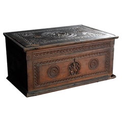 19th Century Indian Hand carved Bird Box