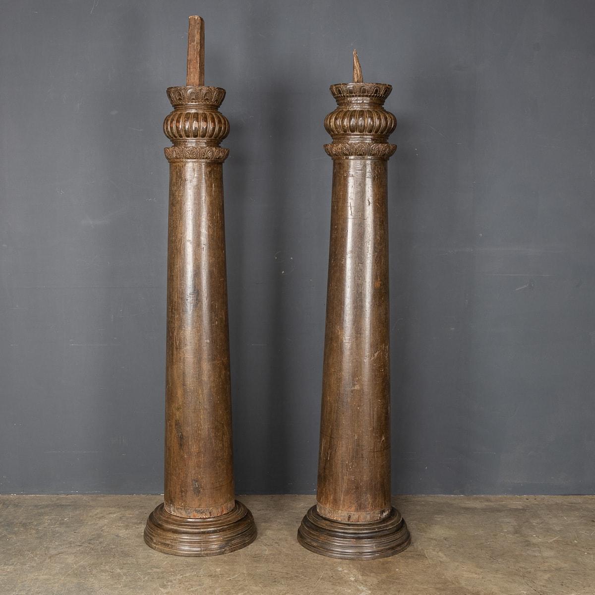 19th Century Indian Handcarved Architectural Columns, c.1860 In Good Condition For Sale In Royal Tunbridge Wells, Kent