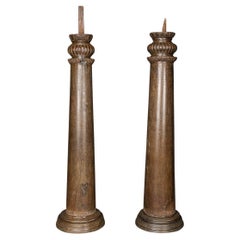 Antique 19th Century Indian Handcarved Architectural Columns, c.1860