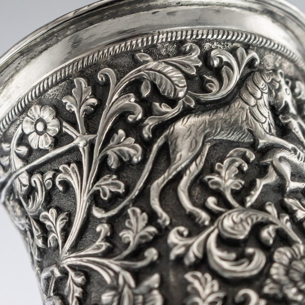 19th Century Indian Kutch Exceptional Solid Silver Hand Crafted Cup, circa 1870 7