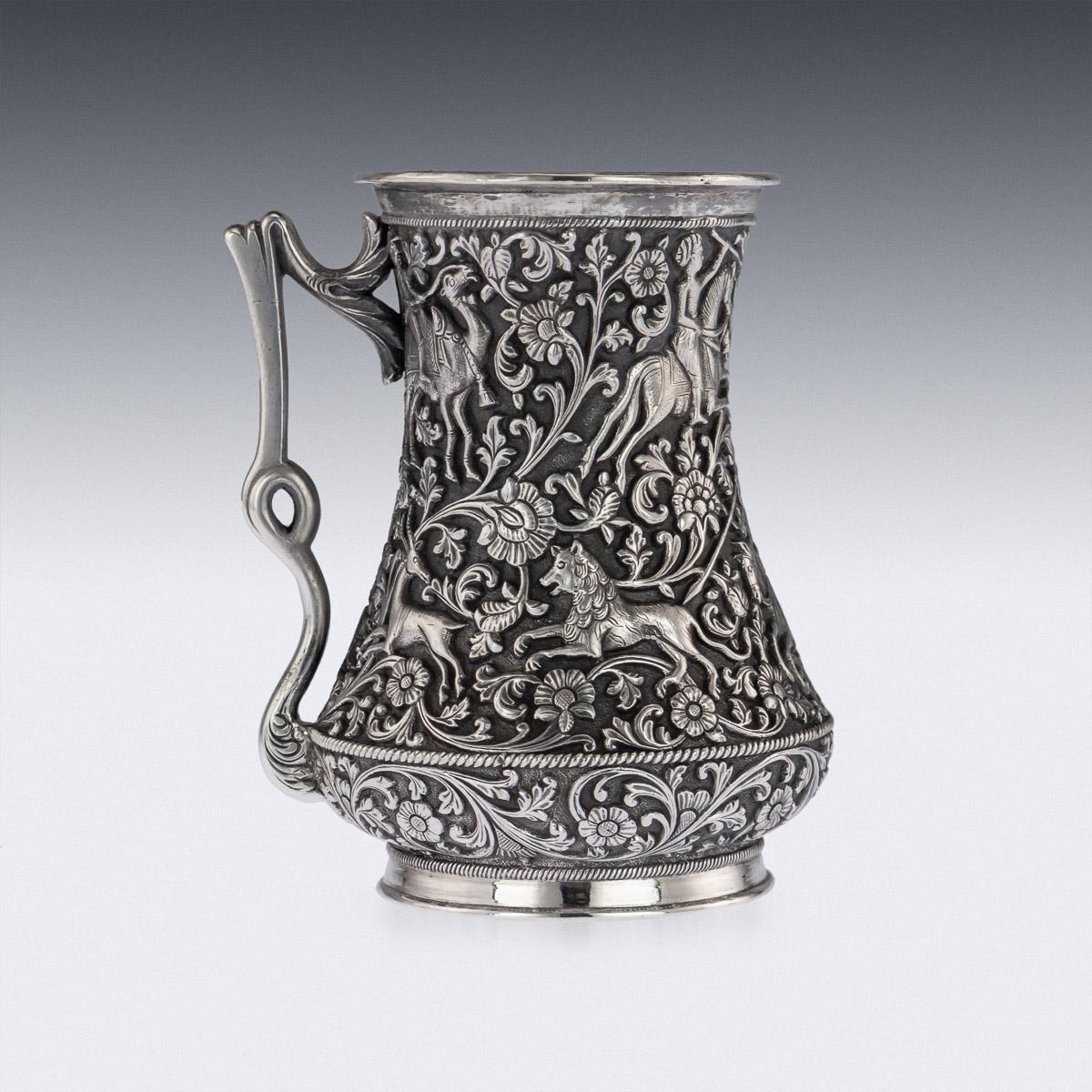 19th Century Indian Kutch Exceptional Solid Silver Hand Crafted Cup, circa 1870 In Good Condition In Royal Tunbridge Wells, Kent