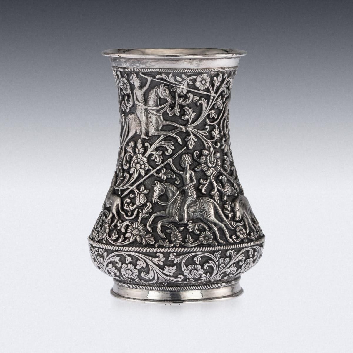 19th Century Indian Kutch Exceptional Solid Silver Hand Crafted Cup, circa 1870 1
