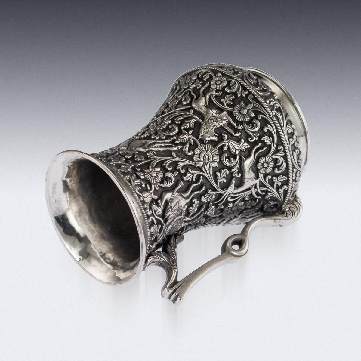 19th Century Indian Kutch Exceptional Solid Silver Hand Crafted Cup, circa 1870 3