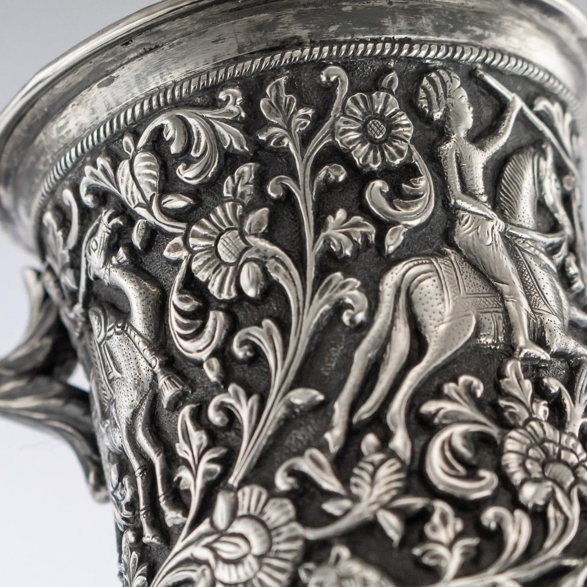 19th Century Indian Kutch Exceptional Solid Silver Hand Crafted Cup, circa 1870 5