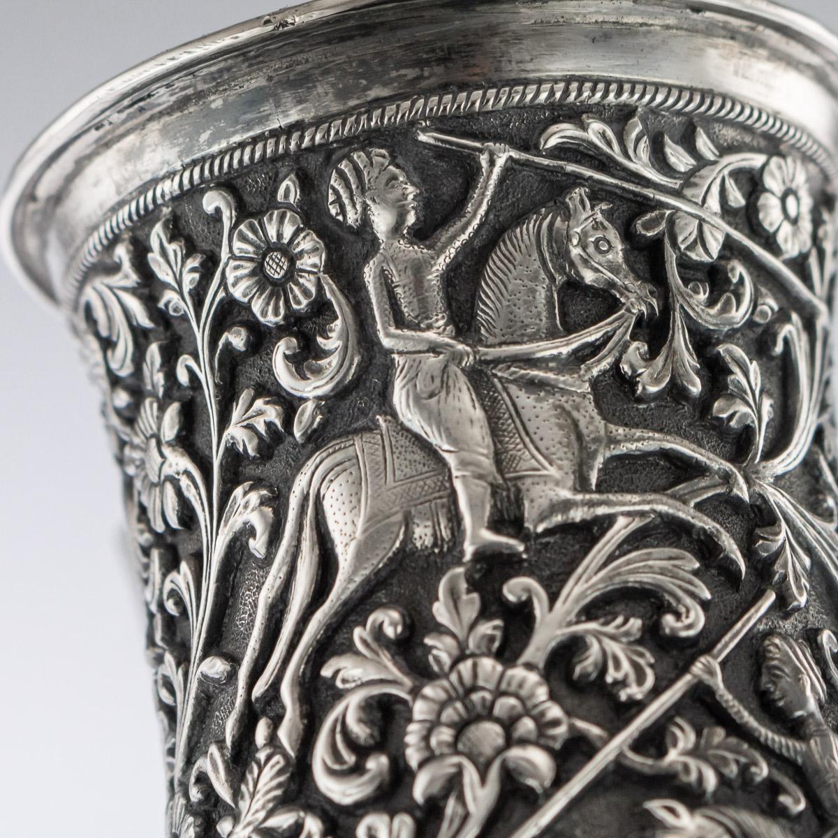 19th Century Indian Kutch Exceptional Solid Silver Hand Crafted Cup, circa 1870 6