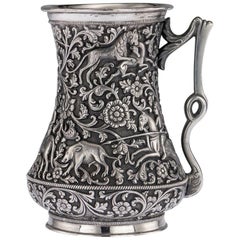 19th Century Indian Kutch Exceptional Solid Silver Hand Crafted Cup, circa 1870