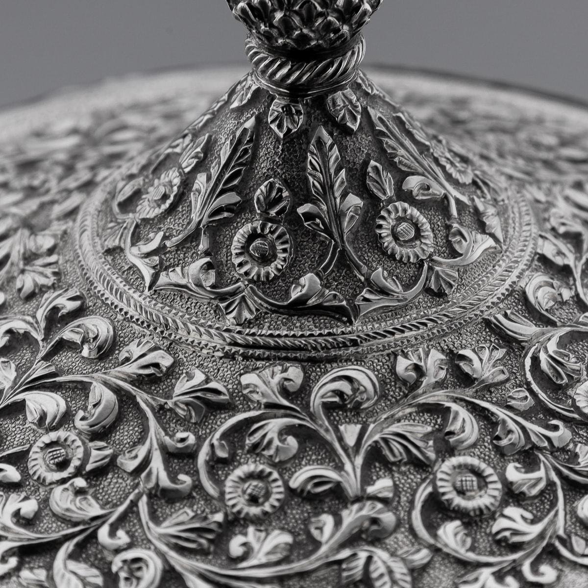 19th Century Indian Kutch Solid Silver Lidded Goblet, c.1880 9