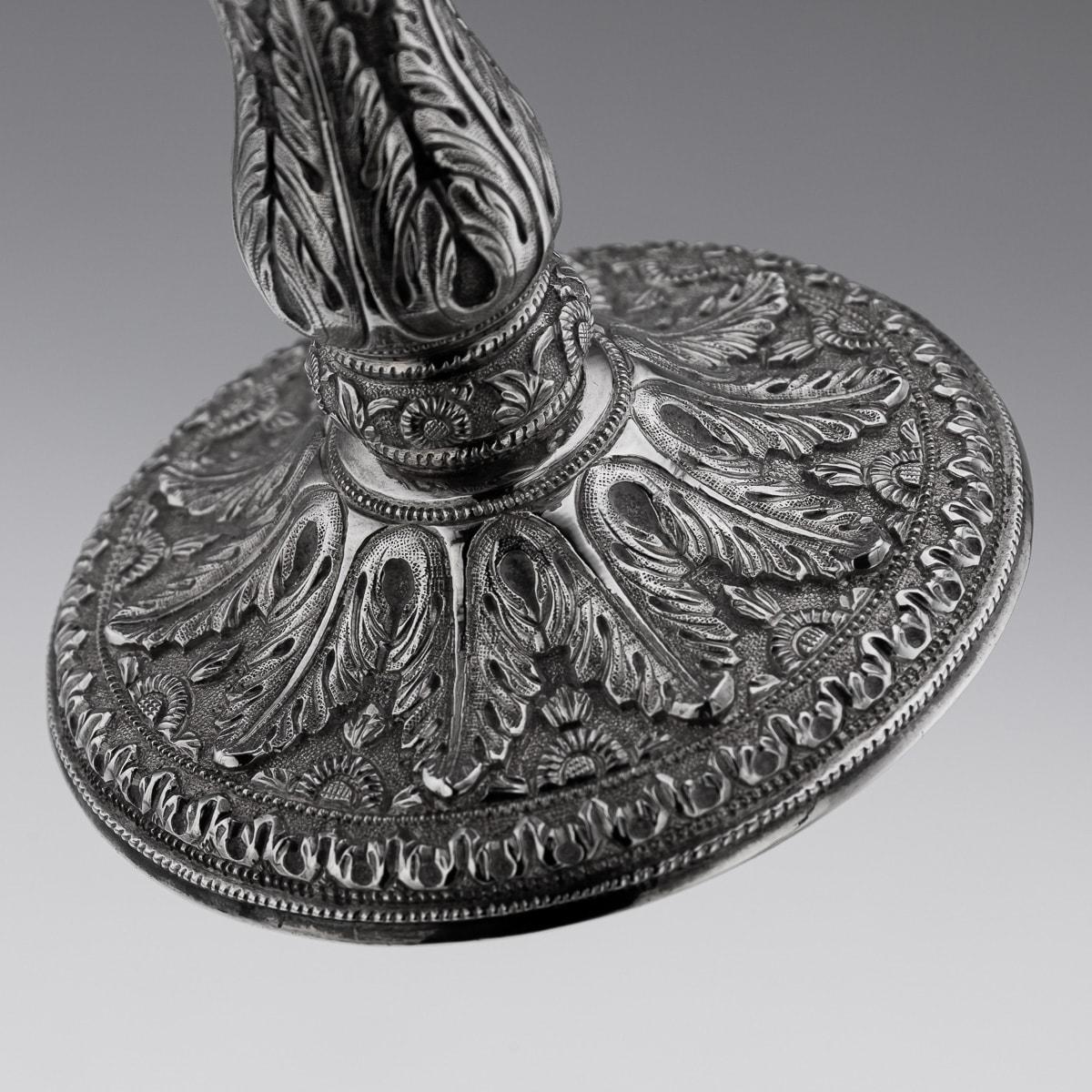 19th Century Indian Kutch Solid Silver Lidded Goblet, c.1880 17