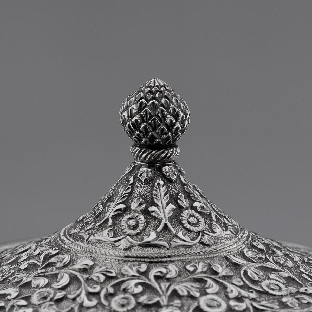19th Century Indian Kutch Solid Silver Lidded Goblet, c.1880 For Sale 5