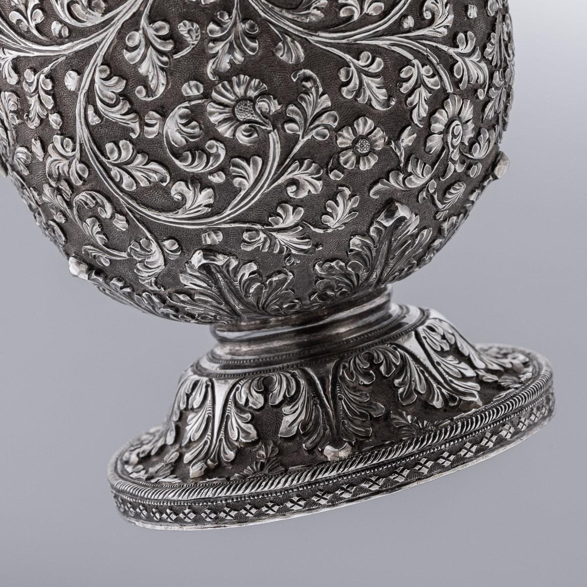 19th Century Indian Kutch Solid Silver Snake Handle Jug, c.1880 14