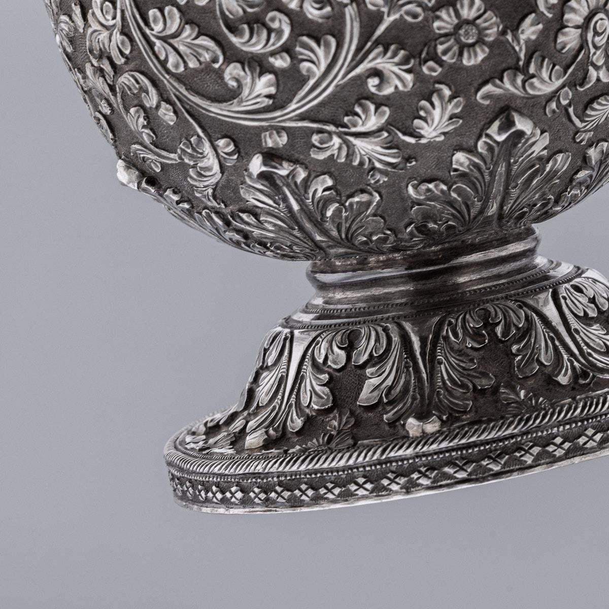 19th Century Indian Kutch Solid Silver Snake Handle Jug, c.1880 16