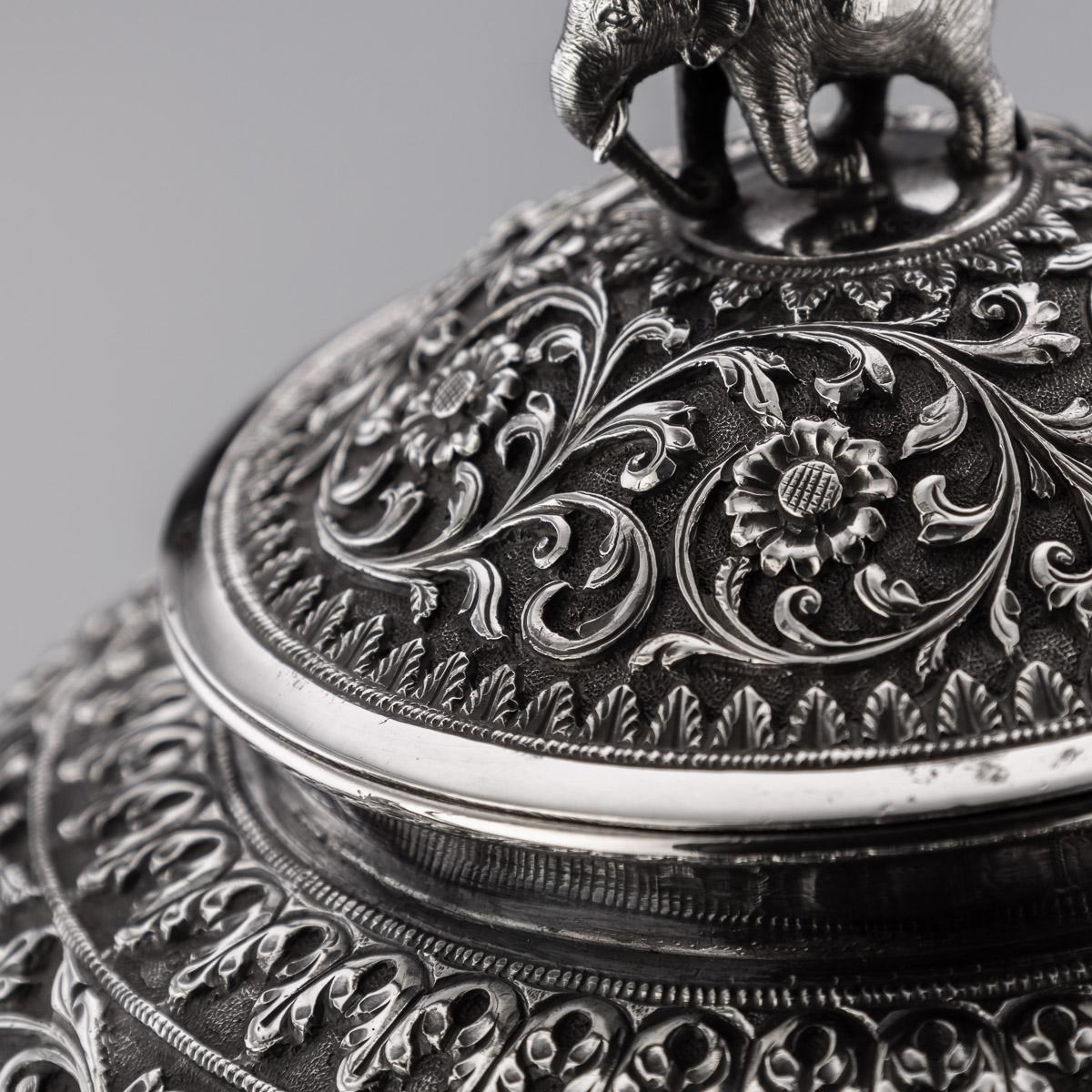 19th Century Indian Kutch Solid Silver Tea Set On Tray, Oomersi Mawji, c.1890 6