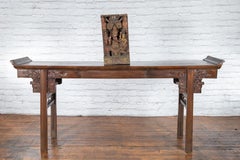 19th Century Indian Multicolor Temple Carving Depicting Ganesha with Consort