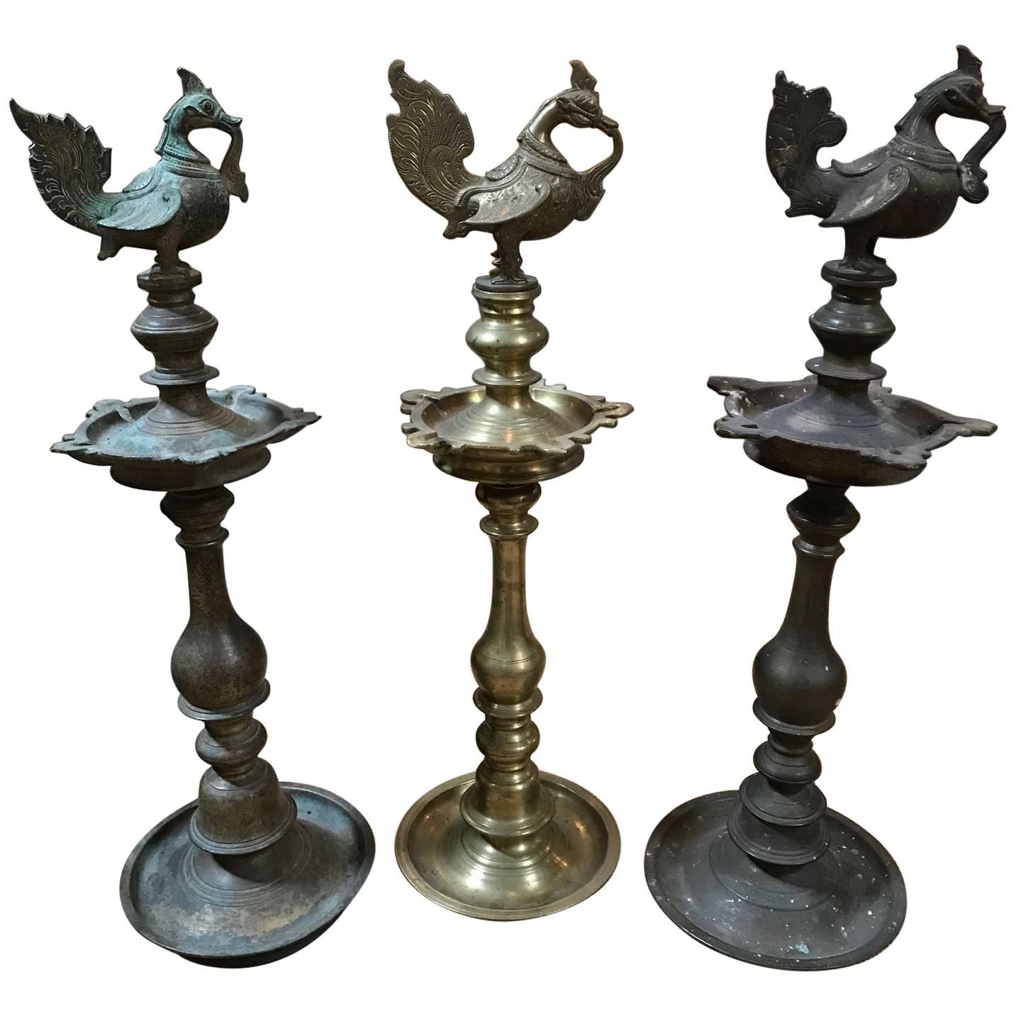 19th Century Indian Oil Lamps