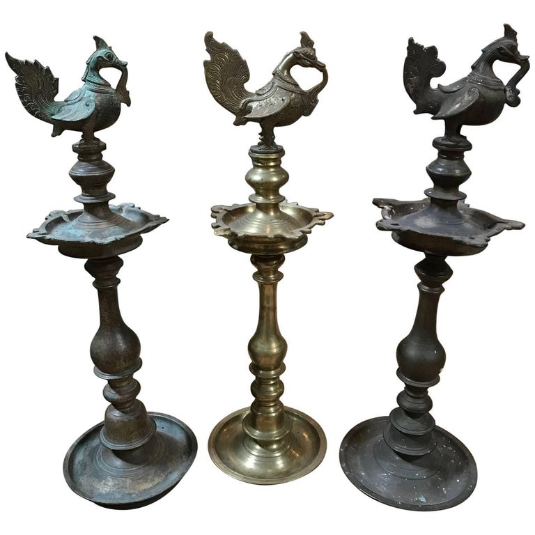 19th Century Indian Oil Lamps For Sale at 1stDibs