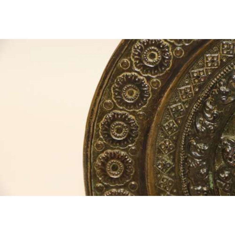 19th Century Indian Raj Period Copper and Brass Plaque circa 1880 For Sale 3