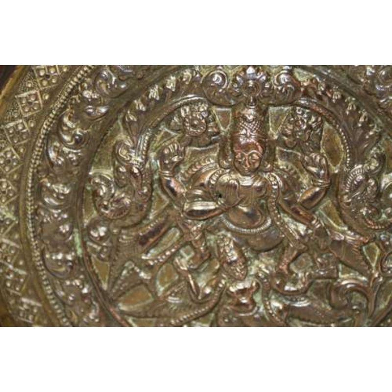19th Century Indian Raj Period Copper and Brass Plaque circa 1880 For Sale 4