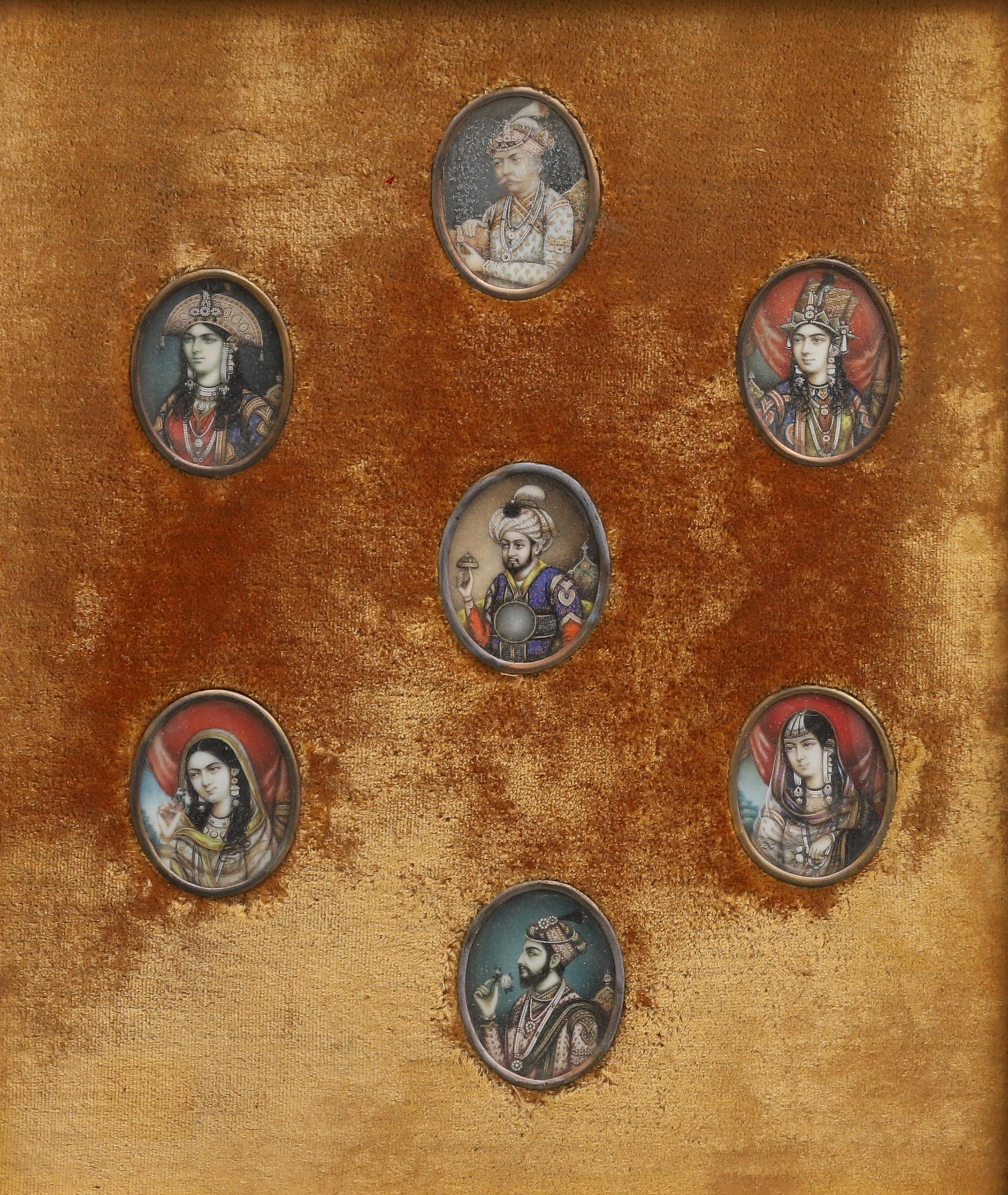 Pinturas en miniatura de los siete gobernantes mogoles de la India del siglo XIX Otro en venta