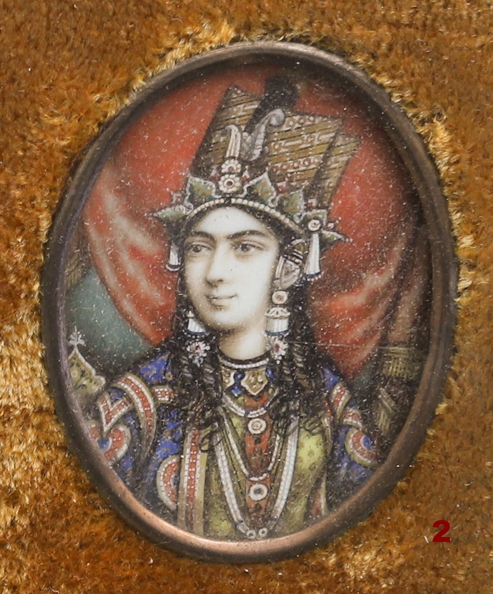 Pinturas en miniatura de los siete gobernantes mogoles de la India del siglo XIX Fines del siglo XIX en venta