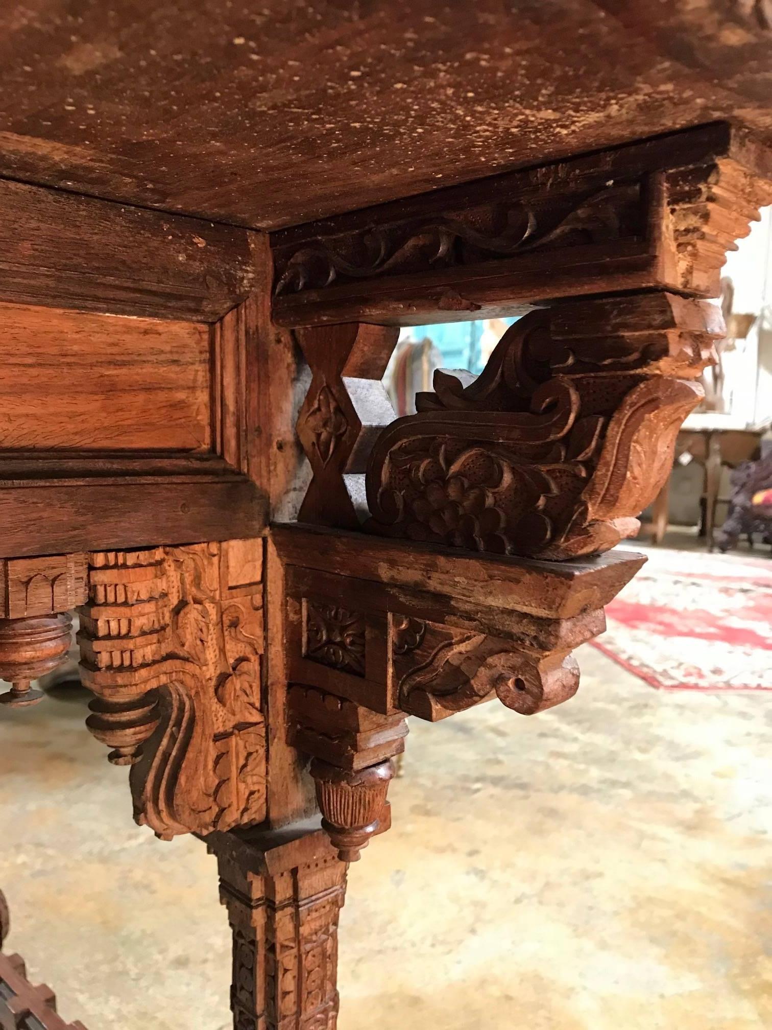 19th Century Indian Side Table with Drawer For Sale 1