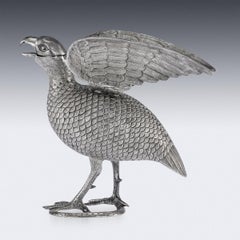 19th Century Indian Silver Francolin Cream Jug by Oomersi Mawji, circa 1880