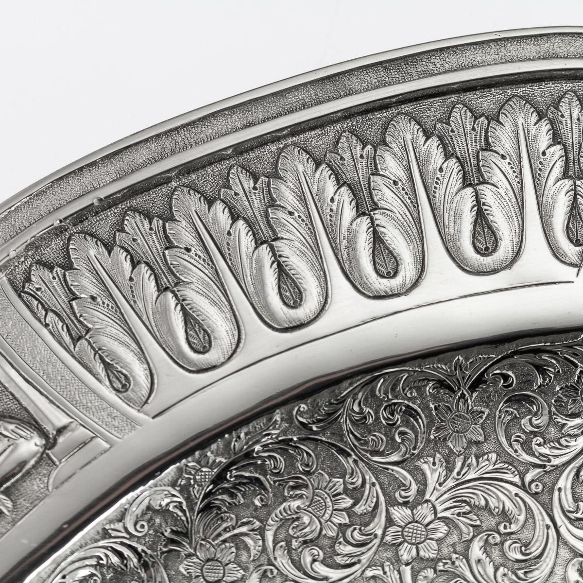 19th Century Indian Silver Tray Cooke and Kelvey, Calcutta, circa 1880 4