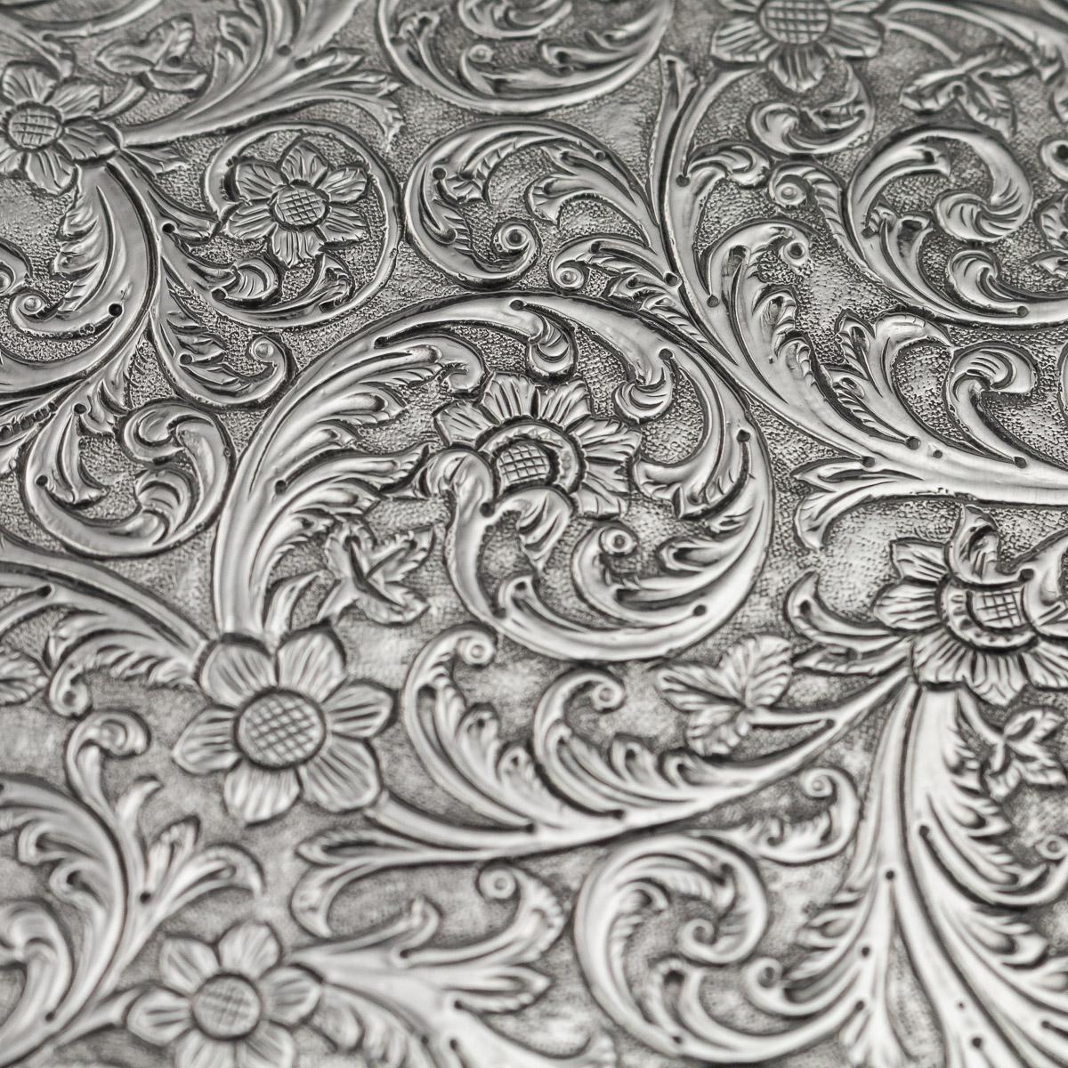 19th Century Indian Silver Tray Cooke and Kelvey, Calcutta, circa 1880 5