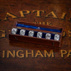 19th Century Indian Solid Silver Cased Set Of Six Napkin Rings, P Orr & Sons
