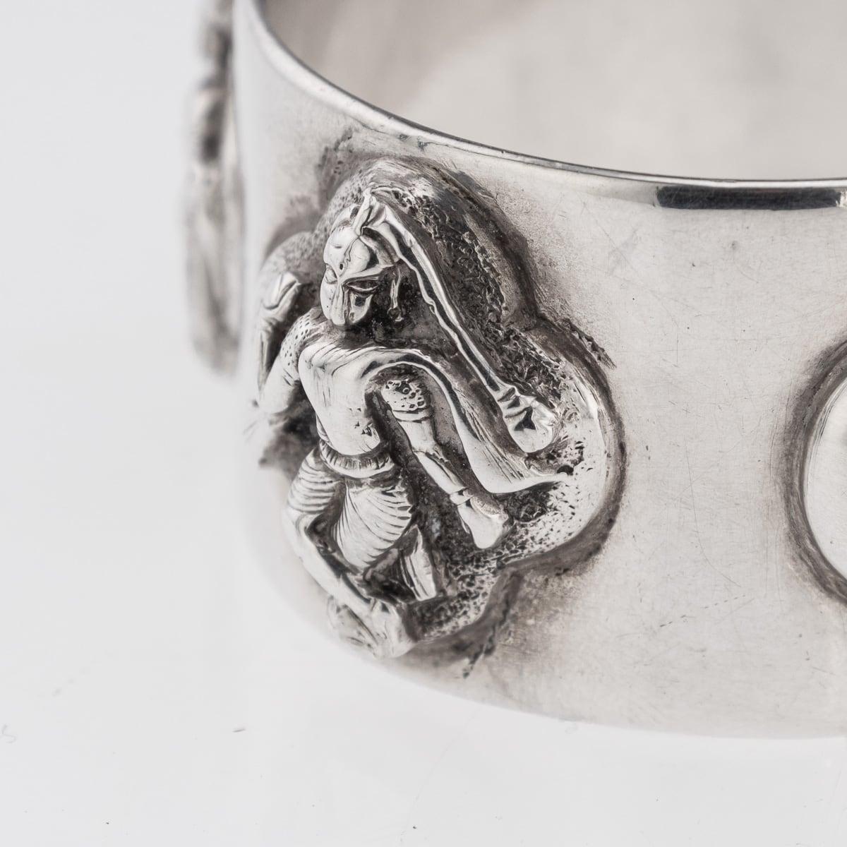 Argento Set di sei portatovaglioli in argento massiccio indiano del XIX secolo, P. Orr & Sons in vendita