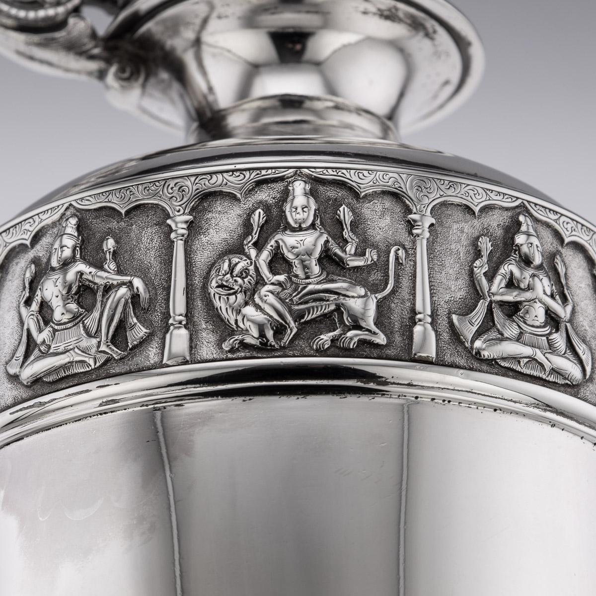 19th Century Indian Solid Silver Presentation Ewer, P.Orr & Sons, c.1880 7