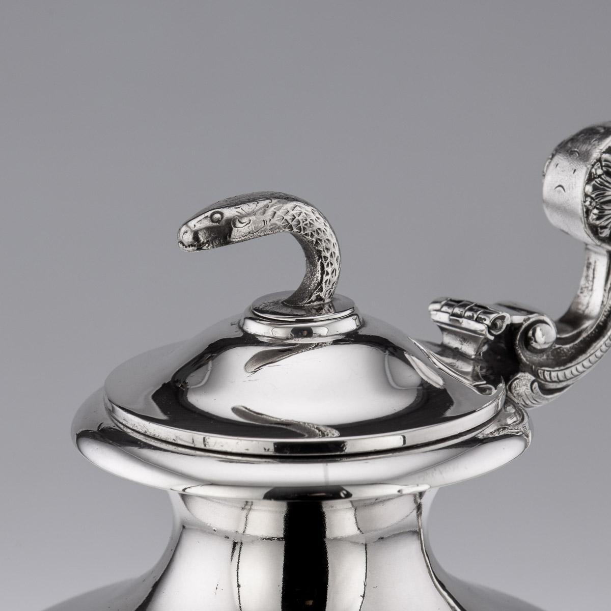 19th Century Indian Solid Silver Presentation Ewer, P.Orr & Sons, c.1880 In Good Condition In Royal Tunbridge Wells, Kent