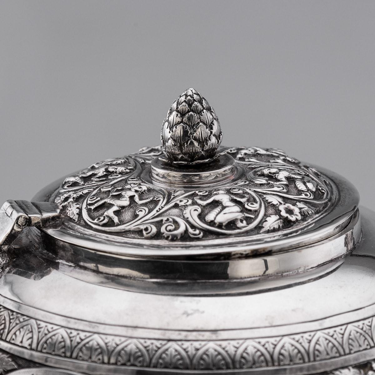19th Century Indian Solid Silver Swami Tea Set, Daday Khan, Madras c.1880 7