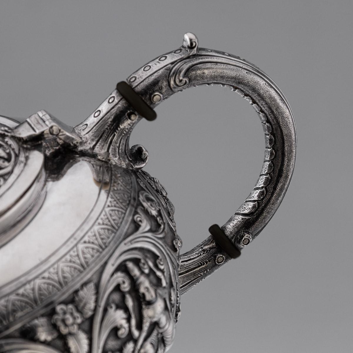 19th Century Indian Solid Silver Swami Tea Set, Daday Khan, Madras c.1880 8