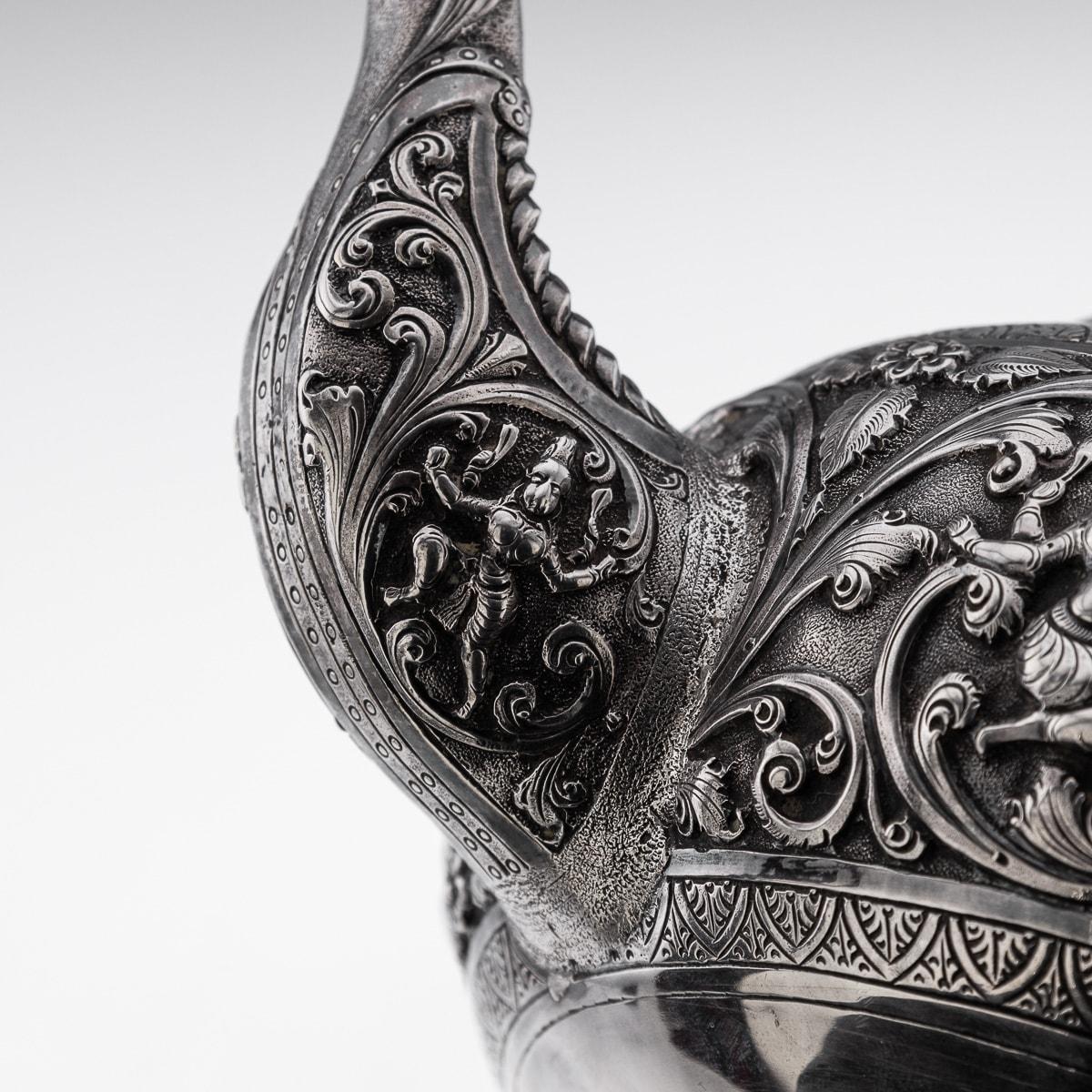 19th Century Indian Solid Silver Swami Tea Set, Daday Khan, Madras c.1880 9