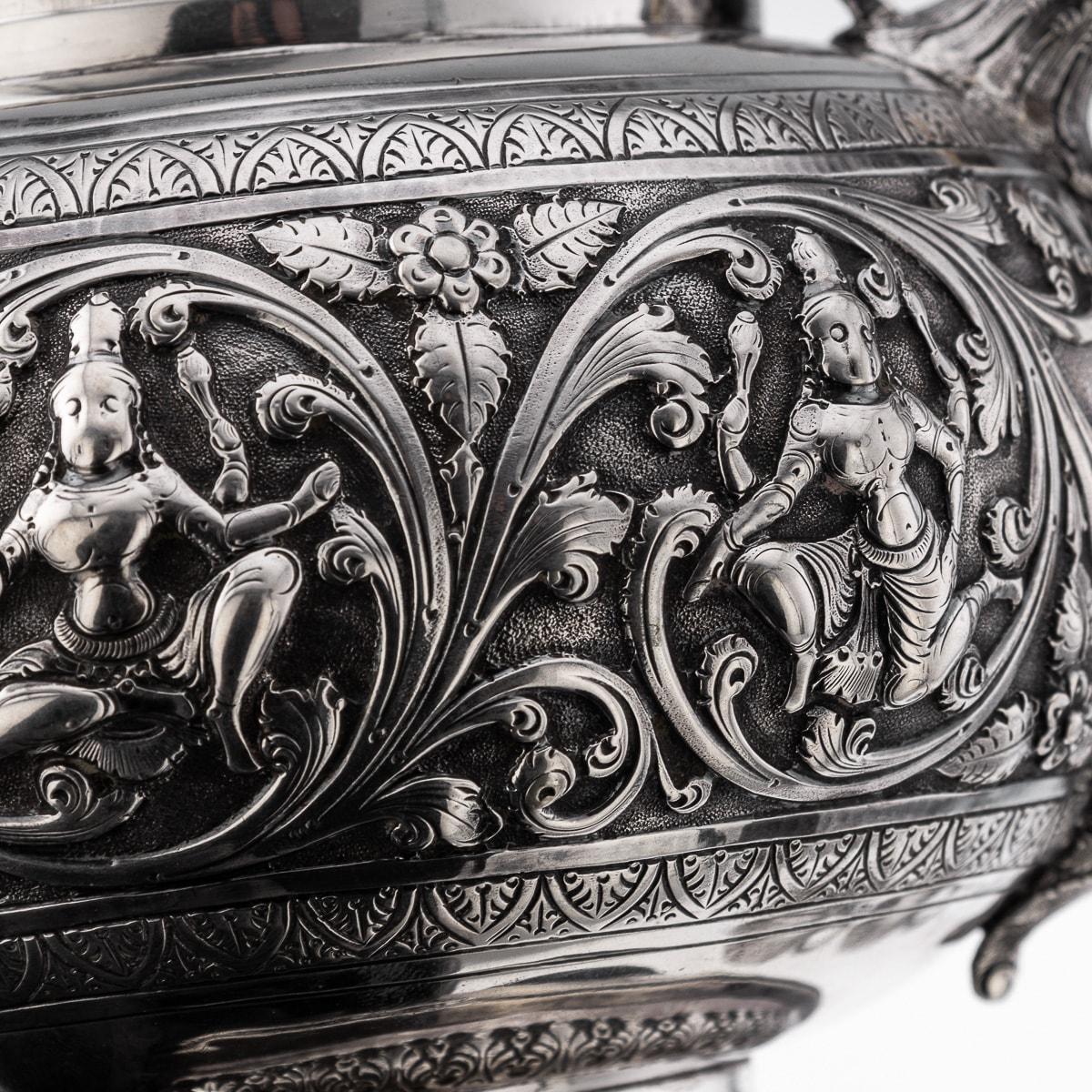 19th Century Indian Solid Silver Swami Tea Set, Daday Khan, Madras c.1880 11