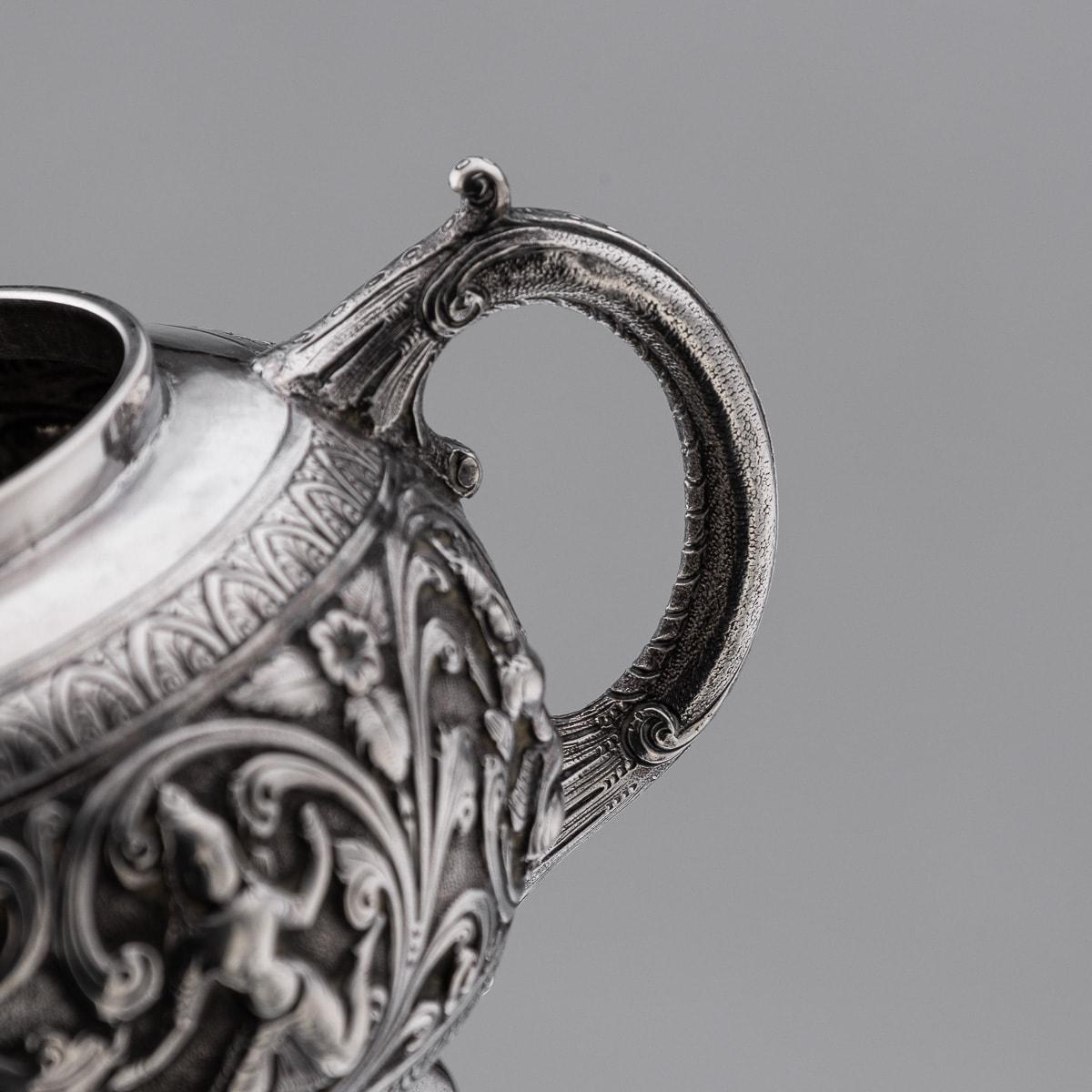 19th Century Indian Solid Silver Swami Tea Set, Daday Khan, Madras c.1880 15