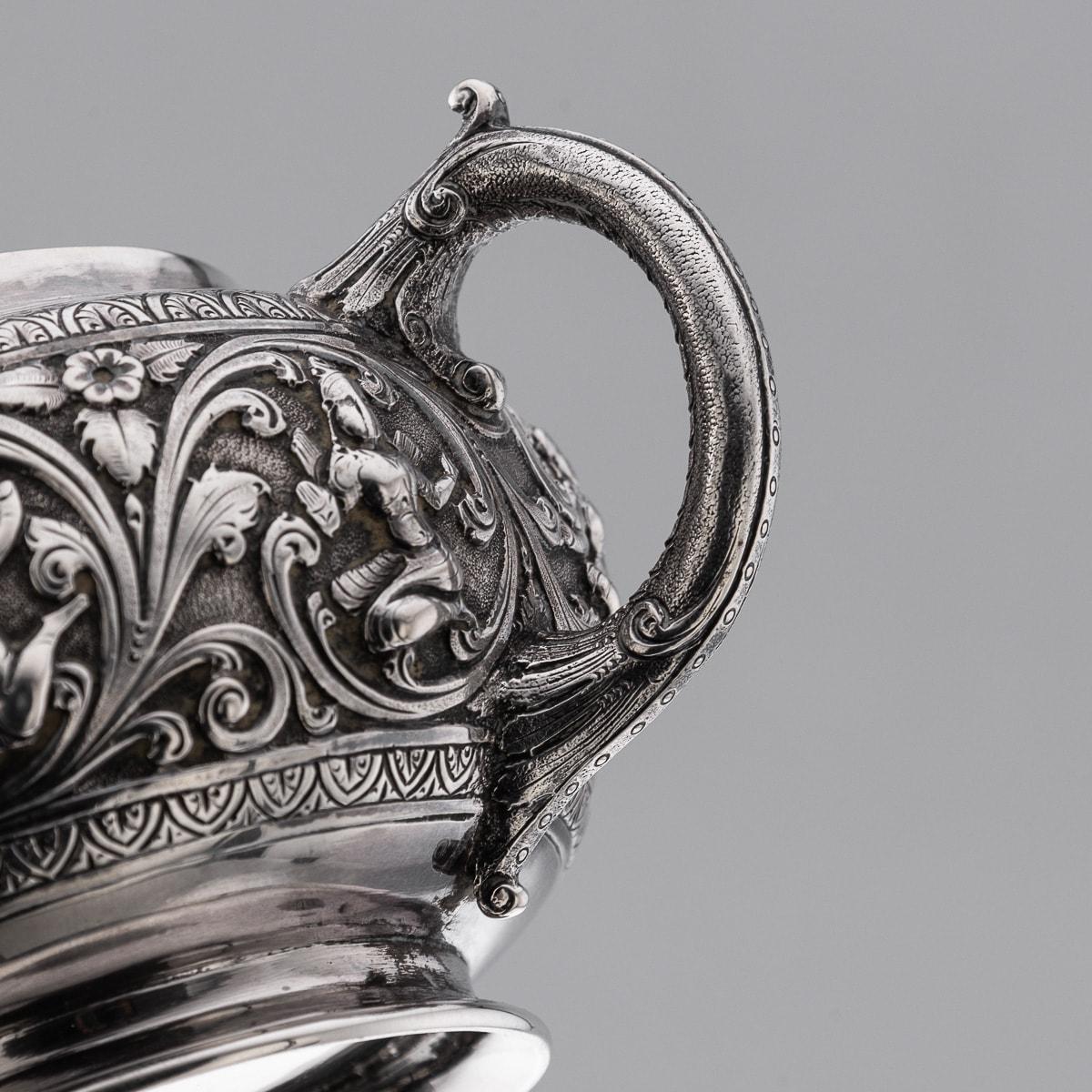 19th Century Indian Solid Silver Swami Tea Set, Daday Khan, Madras c.1880 16