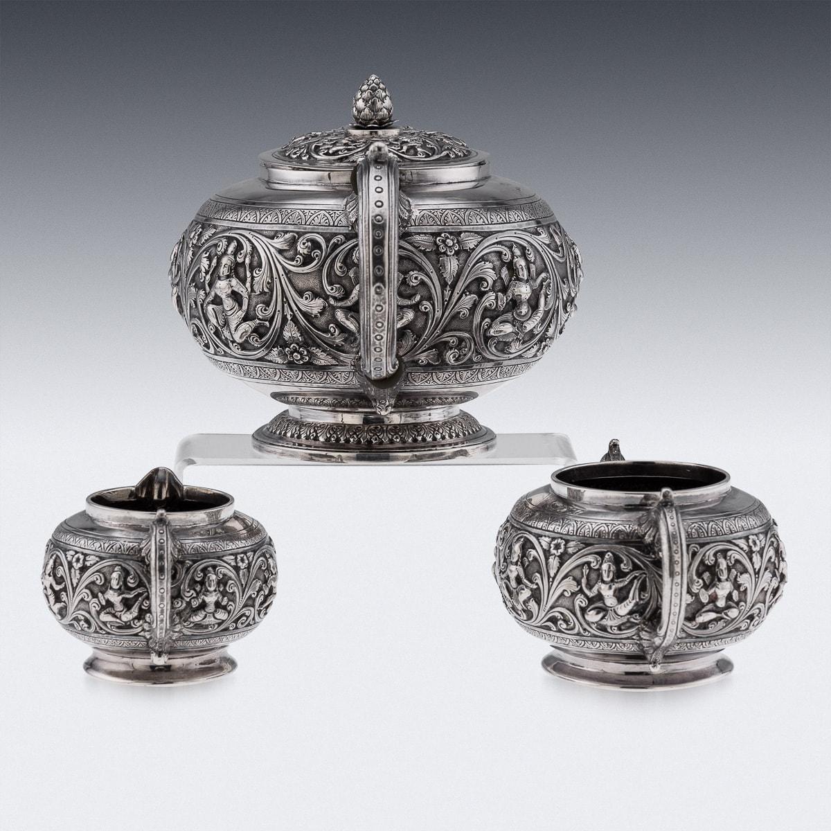 Other 19th Century Indian Solid Silver Swami Tea Set, Daday Khan, Madras c.1880
