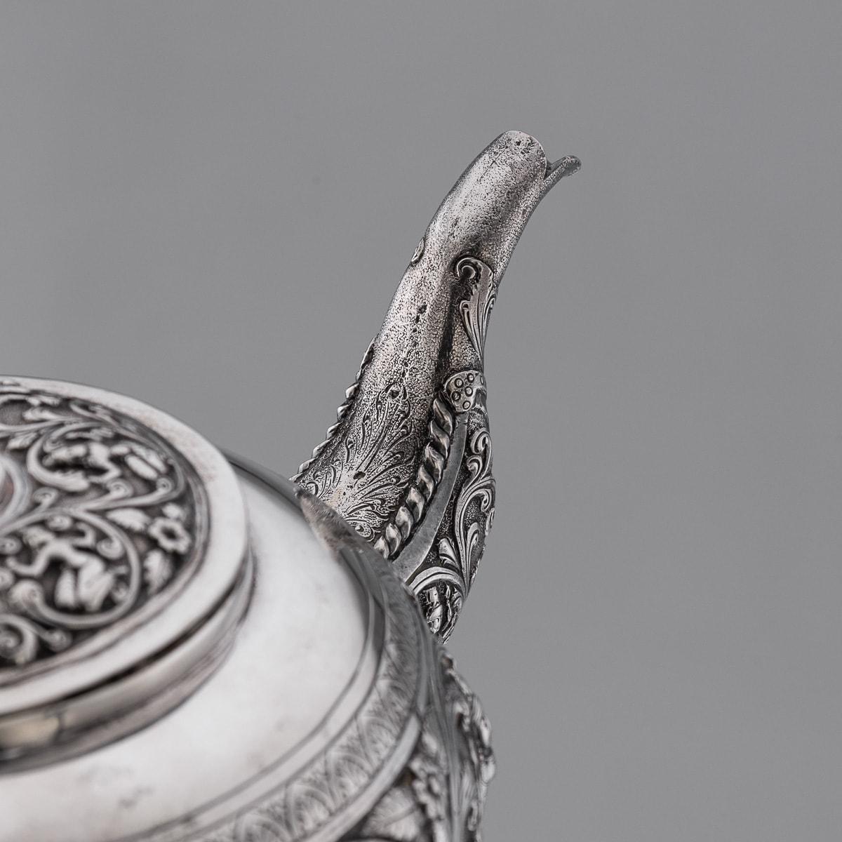 19th Century Indian Solid Silver Swami Tea Set, Daday Khan, Madras c.1880 5